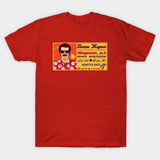 Magnum PI Card T-Shirt by Alema Art